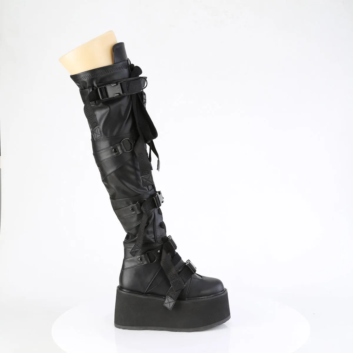 3 Inch Platform DAMNED-325 Black Vegan Leather