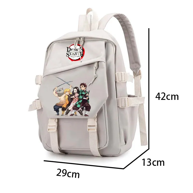 3Pcs/set Demon Slayer Backpack Student Back To School Bag Children Girl Boy Schoolbag Teenage Lunch Bags Large Travel Backpack