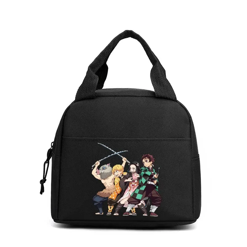 3Pcs/set Demon Slayer Backpack Student Back To School Bag Children Girl Boy Schoolbag Teenage Lunch Bags Large Travel Backpack