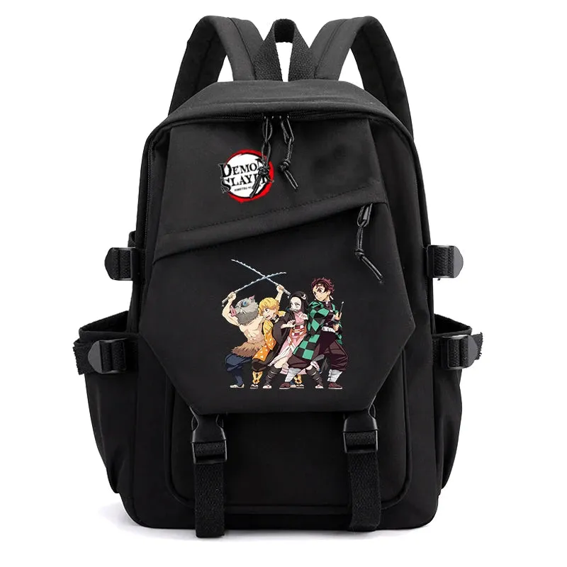 3Pcs/set Demon Slayer Backpack Student Back To School Bag Children Girl Boy Schoolbag Teenage Lunch Bags Large Travel Backpack