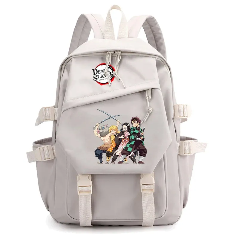 3Pcs/set Demon Slayer Backpack Student Back To School Bag Children Girl Boy Schoolbag Teenage Lunch Bags Large Travel Backpack