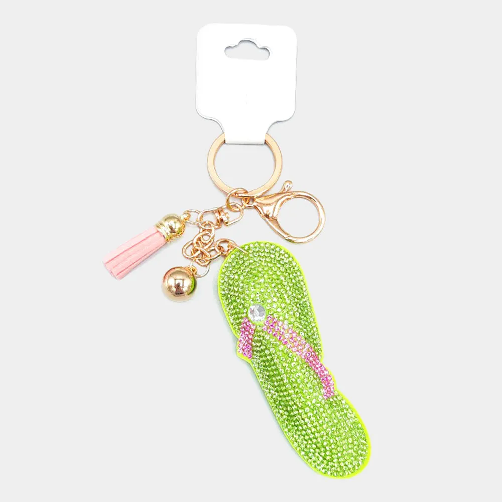 Bling Flip Flop Keychain