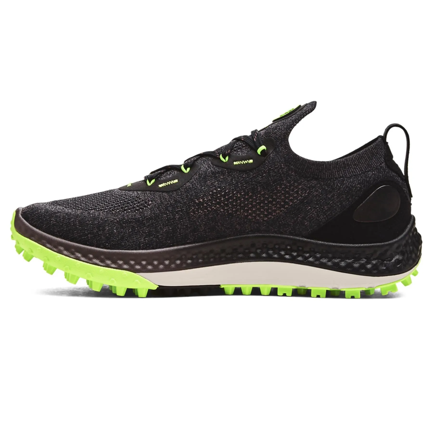 Charged Curry Spikeless Golf Shoes Black/Ash Taupee/Lime Surge - SS23