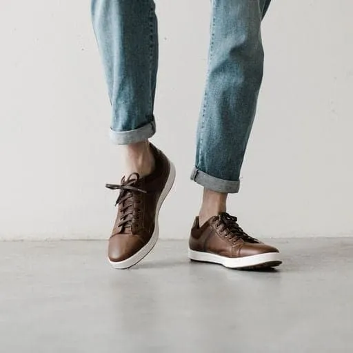 'Ciaran' men's vegan sneaker by Zette Shoes - cognac