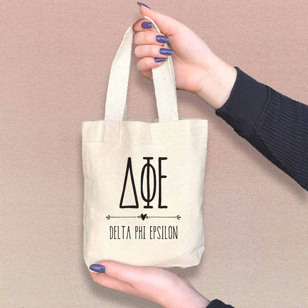 Delta Phi Epsilon Boho Design on Mini Tote Gift Bag