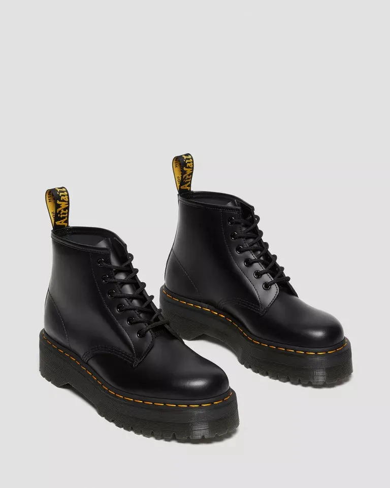 Doc Martens UNISEX 101 SMOOTH LEATHER PLATFORM ANKLE BOOTS (Black)