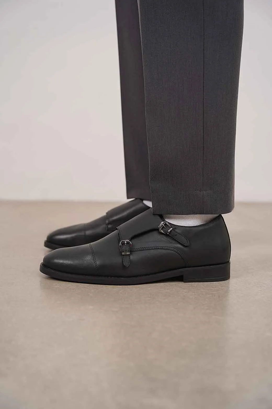 DOUBLE MONK LEATHER SHOES