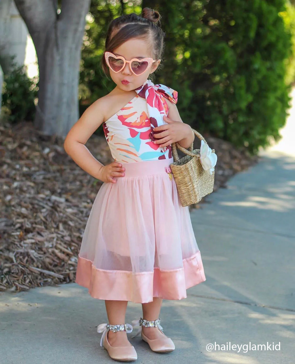 Dusty Pink Satin Ballet Flats with Navette Cluster Rhinestones