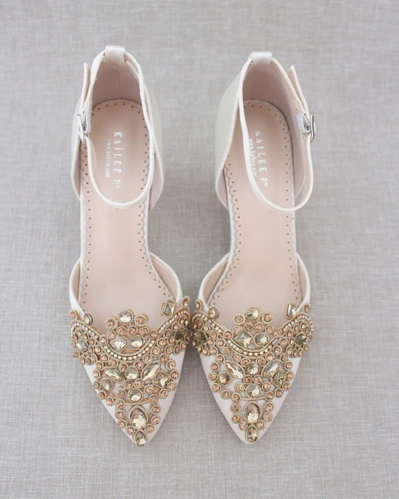 Embellished Rhinestones Block Heel for Wedding