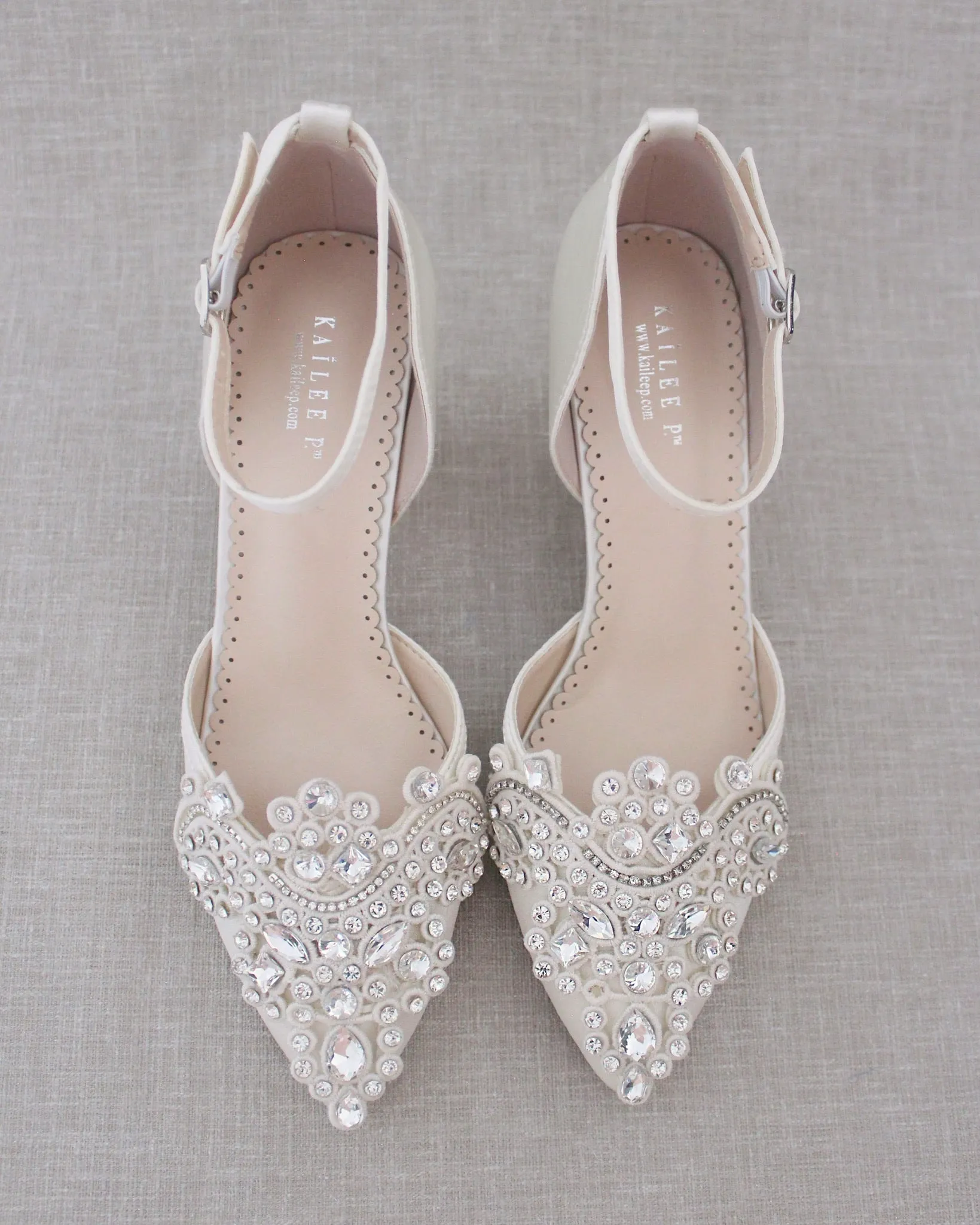 Embellished Rhinestones Block Heel for Wedding