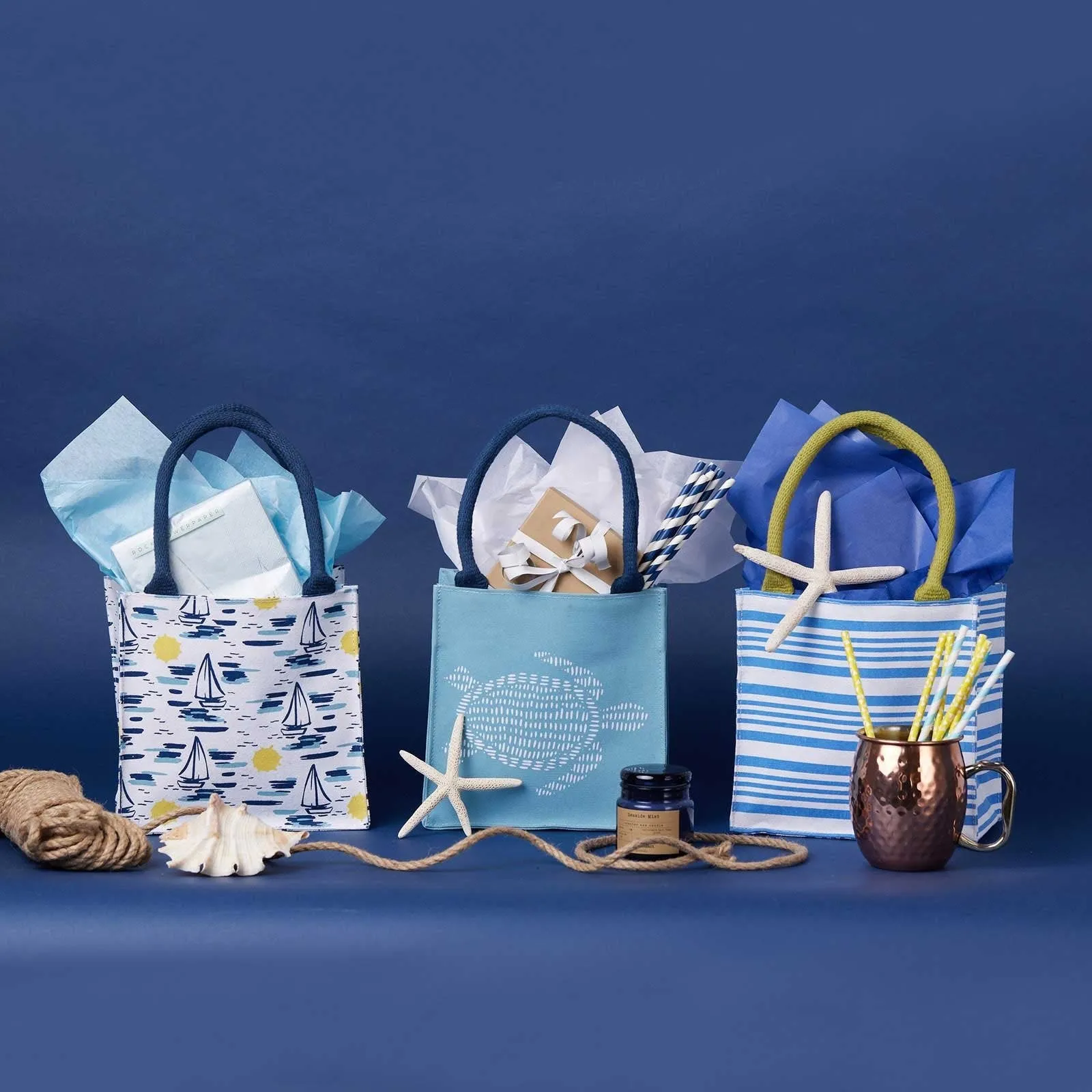 French Blue Stripe Reusable Itsy Bitsy Gift Bag