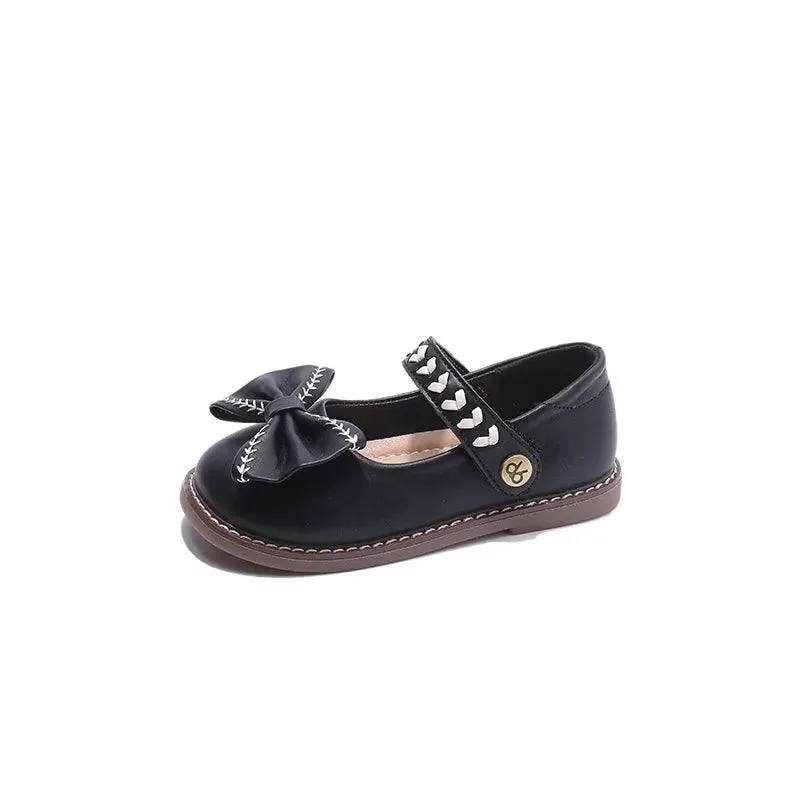 Girls' Leather Casual Shoes - G08055: Stylish Flat Footwear for Kids