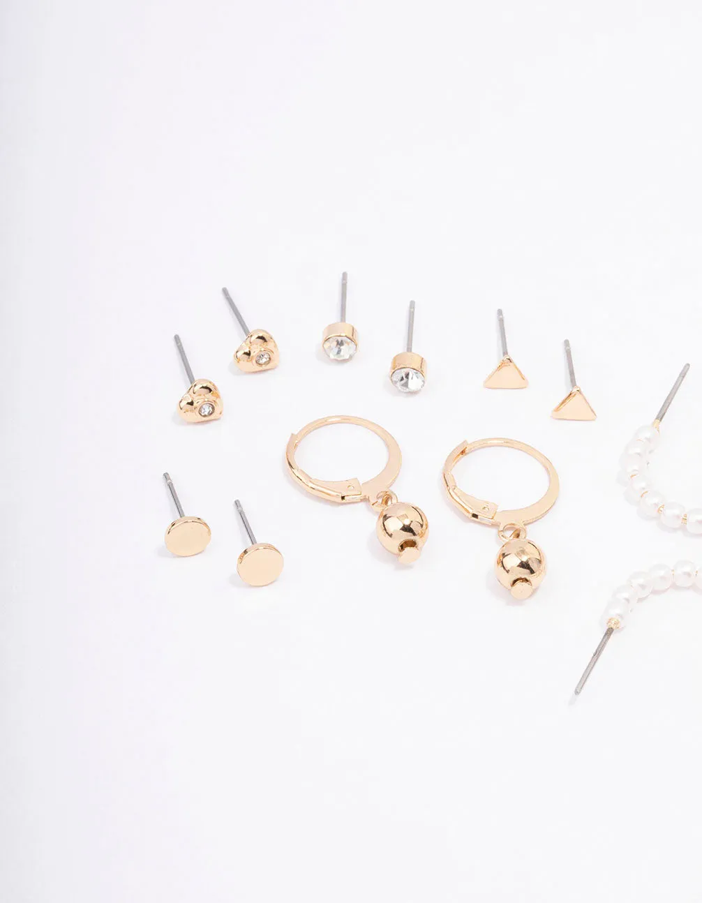 Gold Flower & Heart Earring 12-Pack