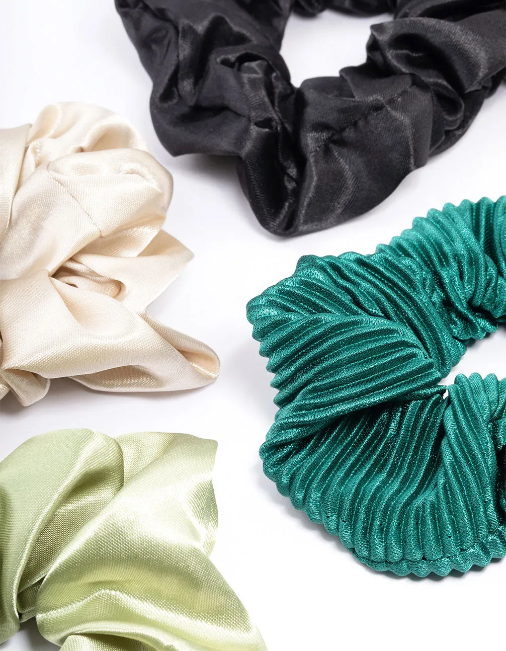 Green Christmas Hair Scrunchie Gift 4-Pack