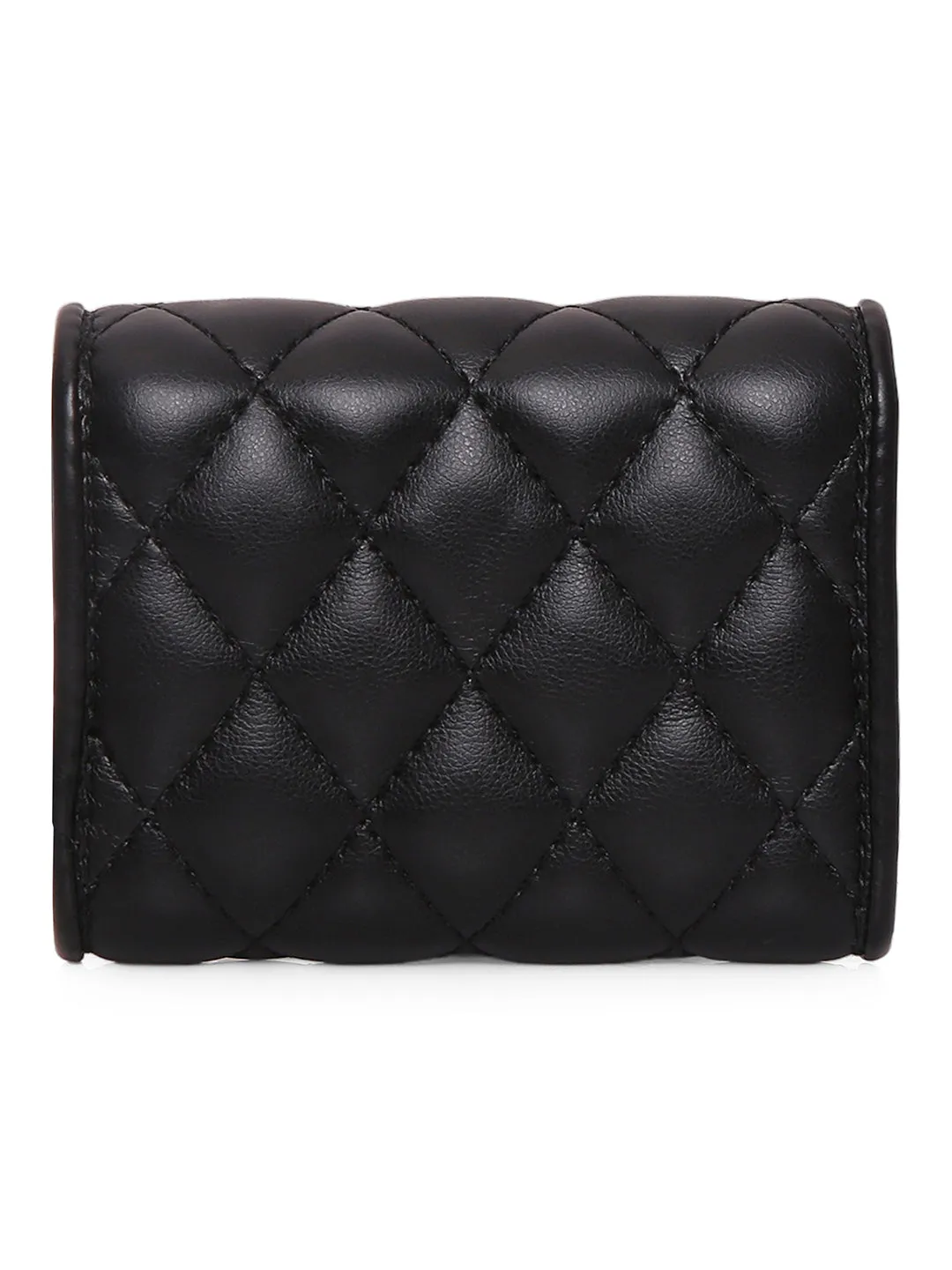 Inc.5 Women Black Textured Card Holder Wallet