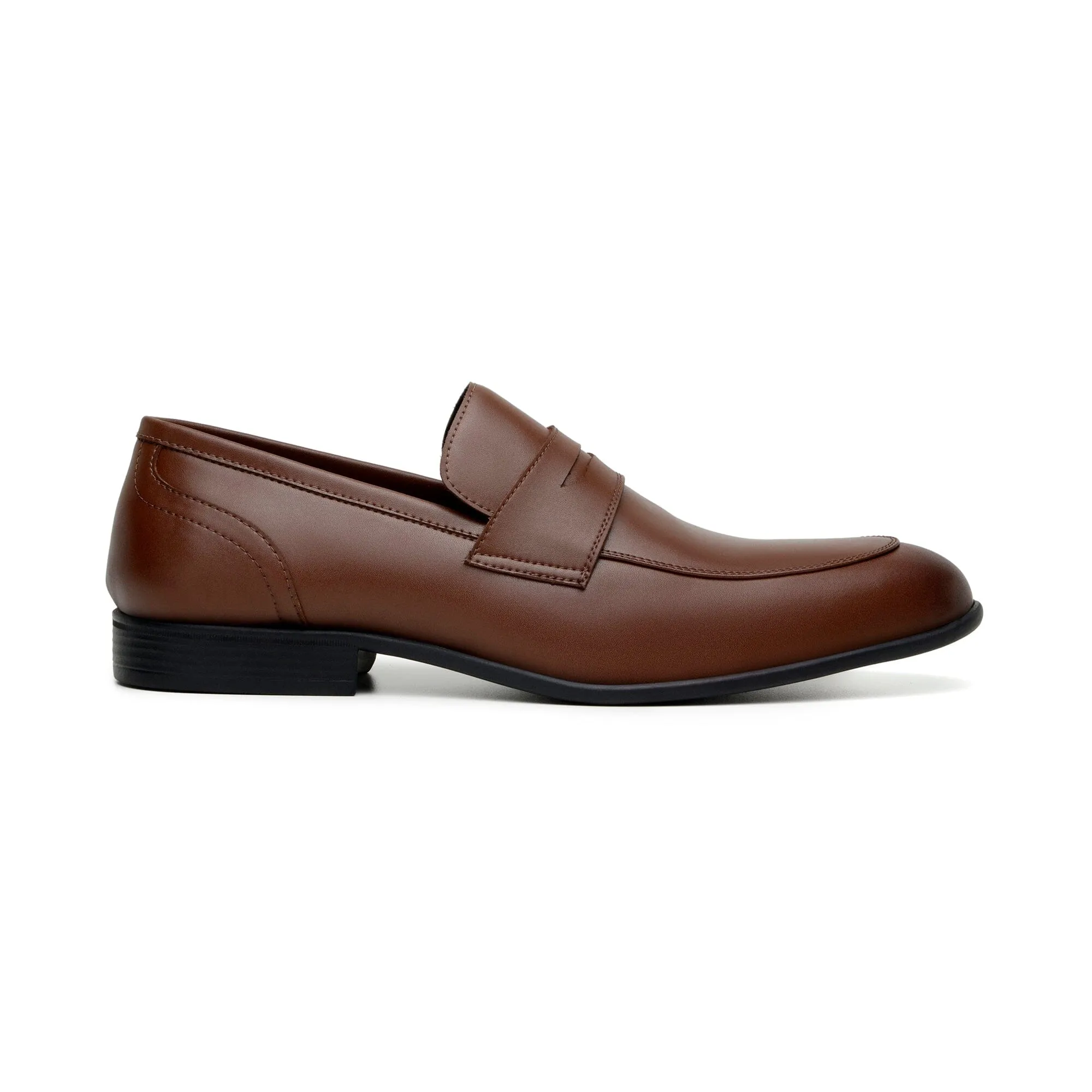 'Jean-Luc' men's classic loafer in vegan leather by Zette Shoes - cognac