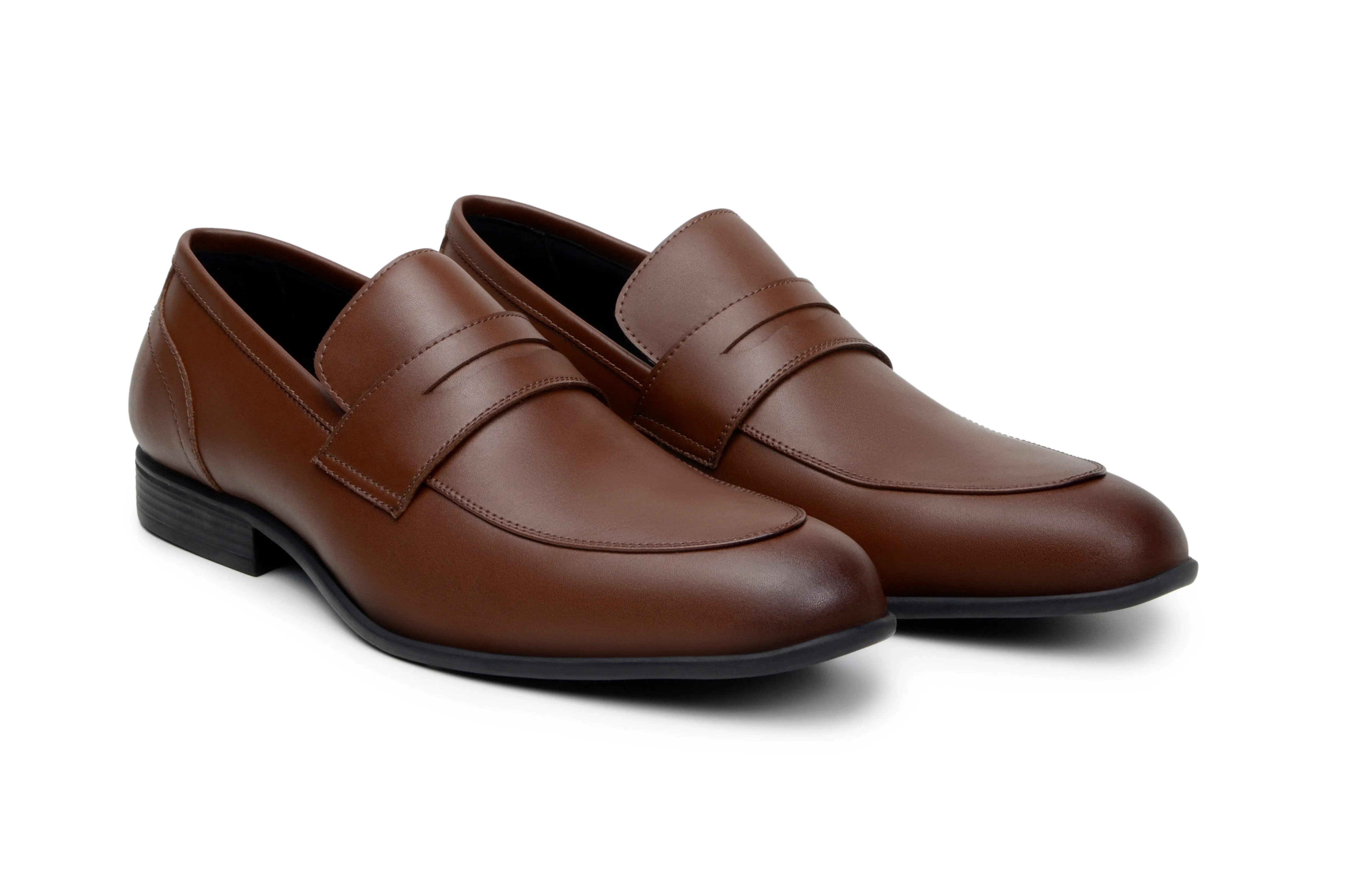 'Jean-Luc' men's classic loafer in vegan leather by Zette Shoes - cognac