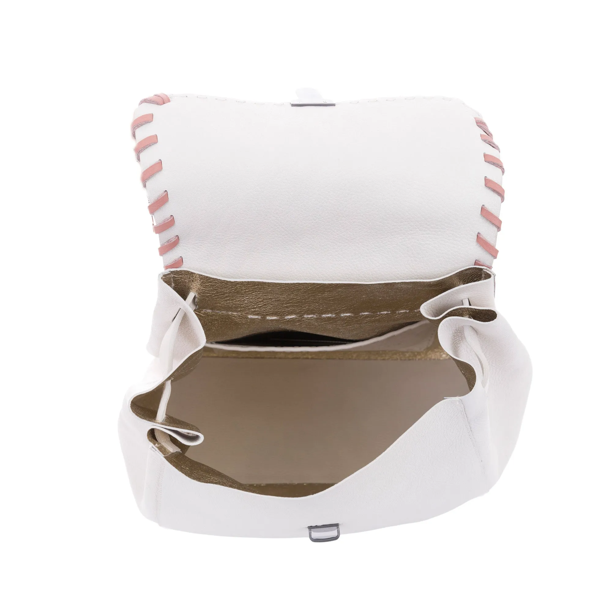 Lucy Backpack M Lacci Cervo Chalk White