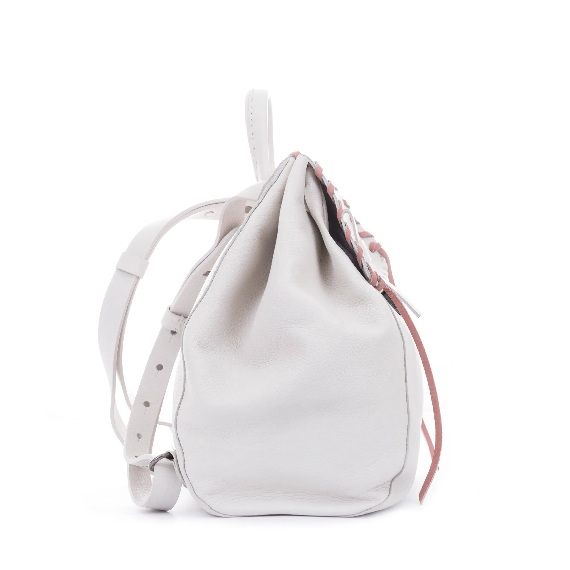 Lucy Backpack M Lacci Cervo Chalk White