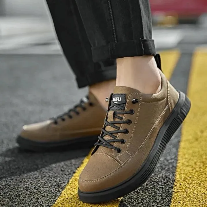 Men's Casual Shoes: JF864 Work Safety Leather Sneakers