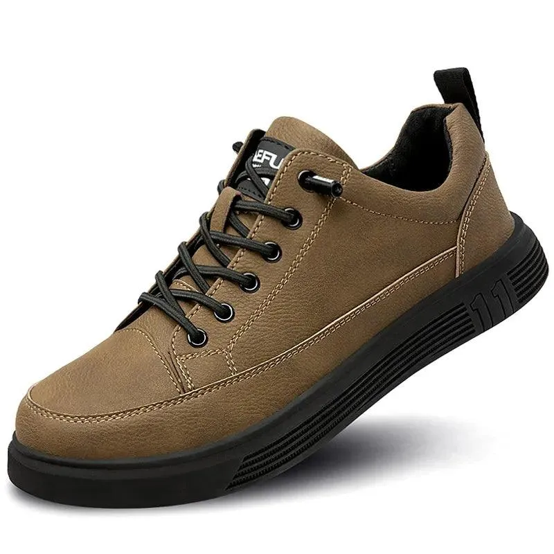 Men's Casual Shoes: JF864 Work Safety Leather Sneakers