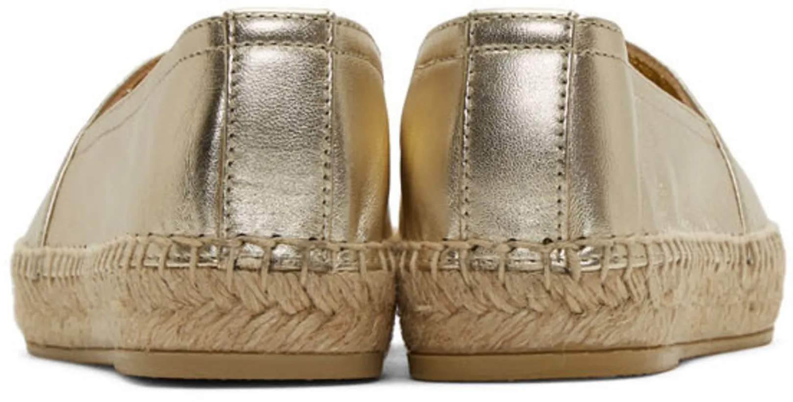 Monogram Espadrille Metal Leather, Pale Gold