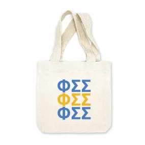 Phi Sigma Sigma Sorority Greek Letters Mini Tote Gift Bag