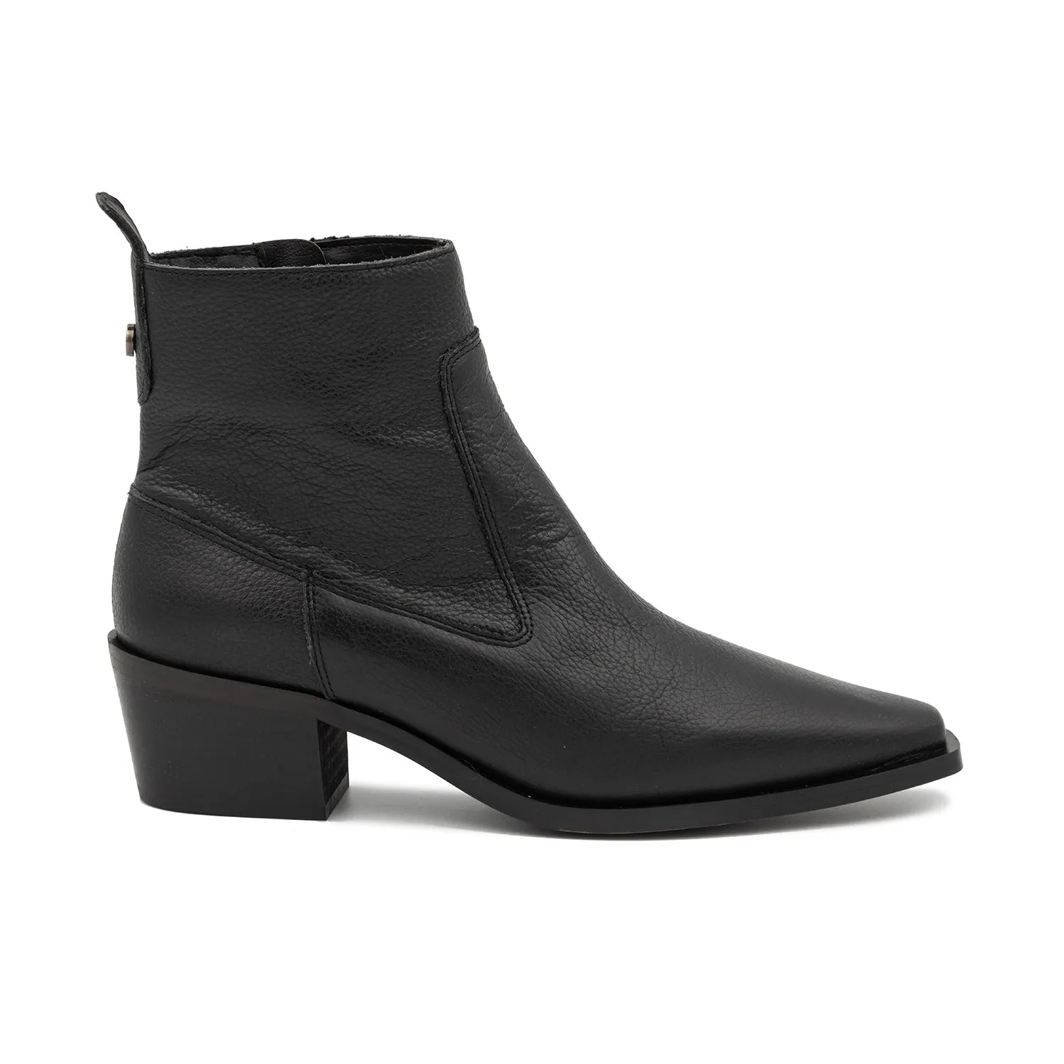 Plain Leather Ankle Boot for Women - Ikia-P