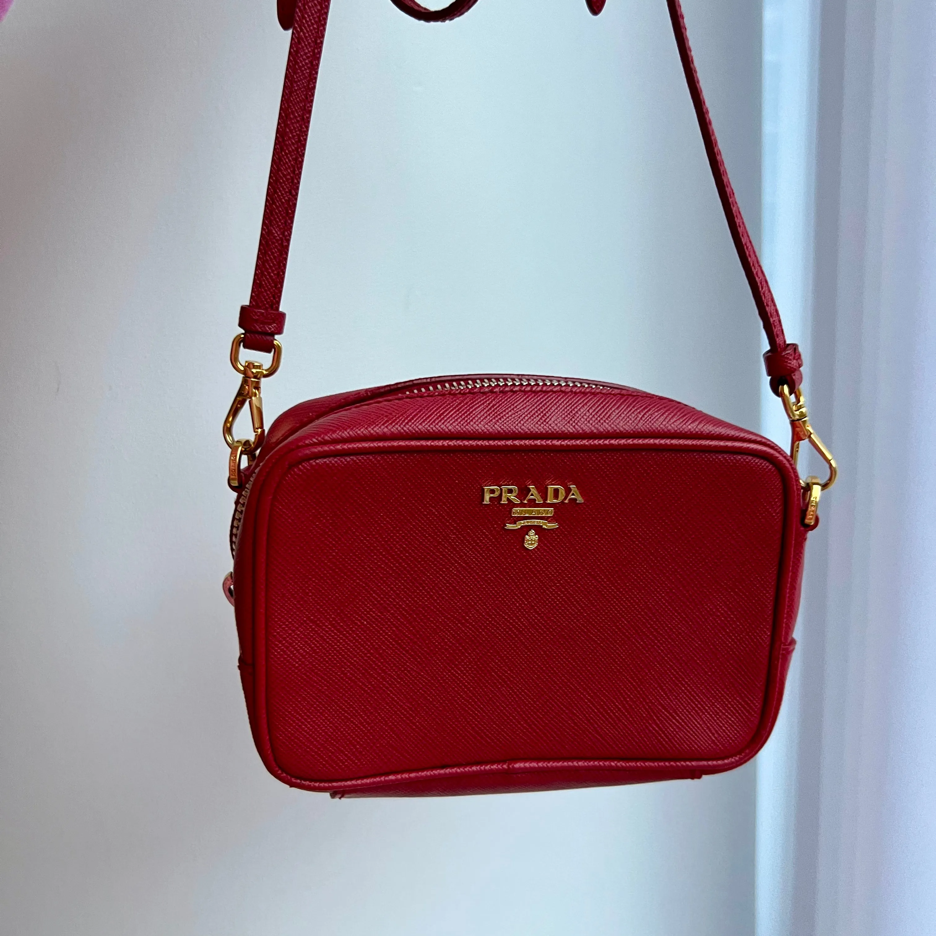 Prada Saffiano Mini Camera Crossbody Bag