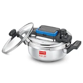 Prestige Svachh FLIP-ON MiniSS Pressure Cooker 18 cm-2 L with Glass Lid