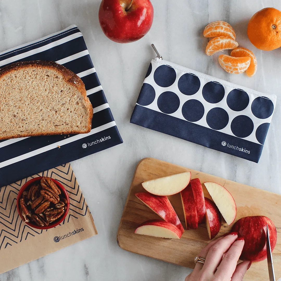 Reusable Zippered Sandwich Bag   Snack Bag 2-Pack Bundle Stripe