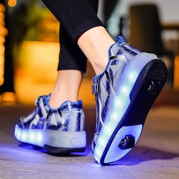 Roller Shoes USB Charge Girls Boys Sneakers with Wheels LED Roller Skates Shoes S4750966