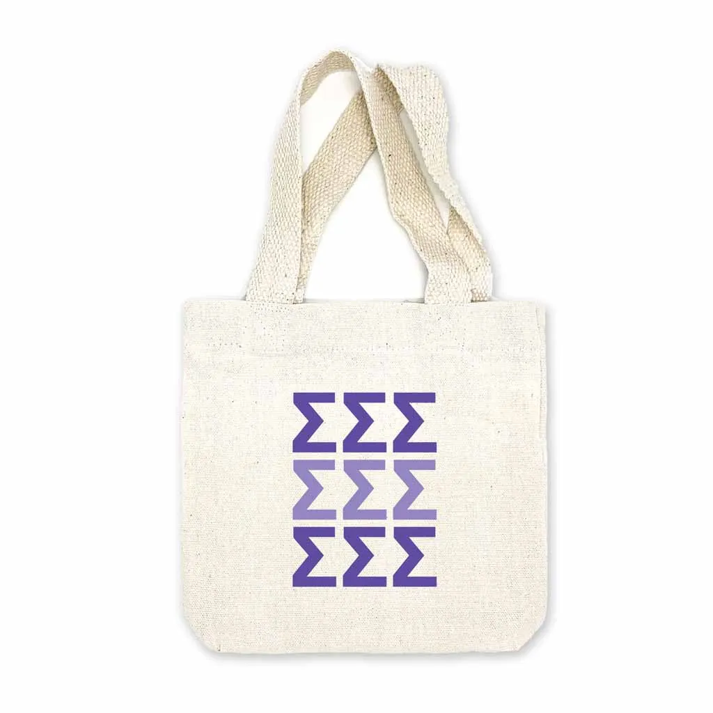 Sigma Sigma Sigma Sorority Greek Letters Mini Tote Gift Bag