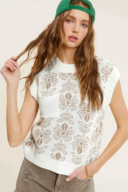 Spring Flower Power Knit Top