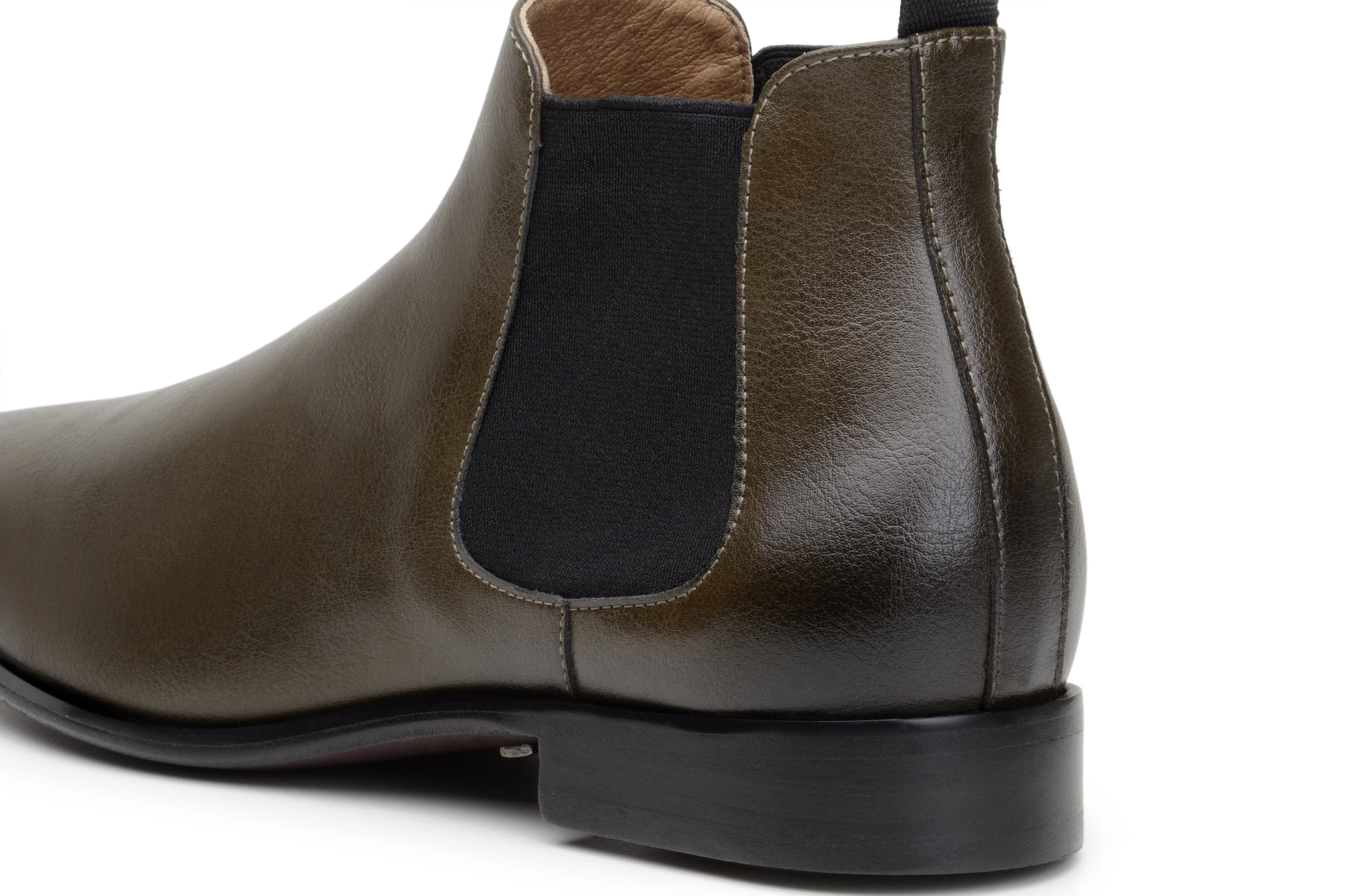 'Sterling' men's vegan Chelsea by Zette Shoes - olive