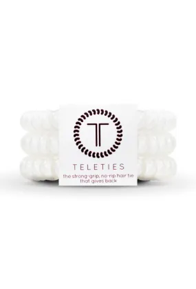 TELETIES Small Hair Ties - Coconut White