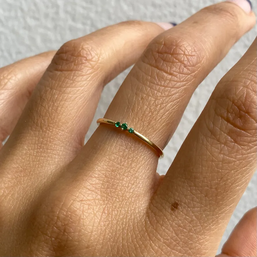 Tres Emerald Ring