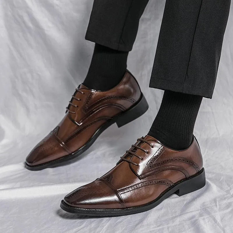 TZ104 Handmade Men's Oxford Dress Casual Formal Shoes