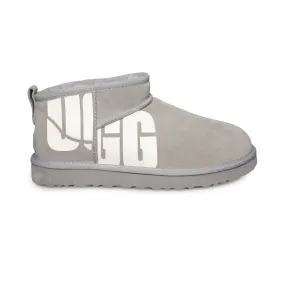 UGG Ultra Mini Chopd Cobble Grey Boots - Women's