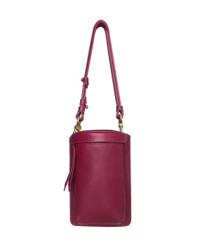 Uma Magenta Leather Crossbody Bag