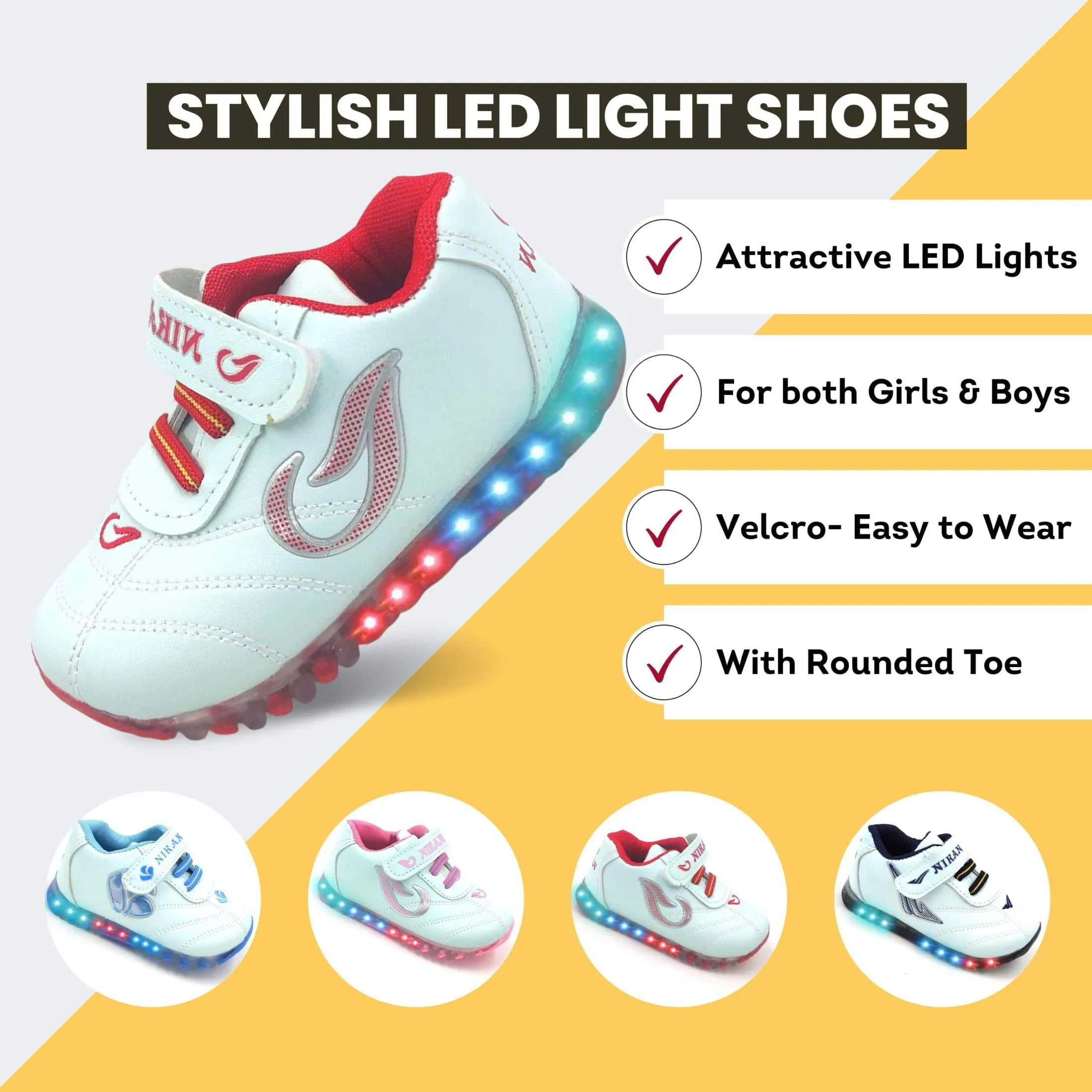 Urbanfeet LED Light White Sports Shoes