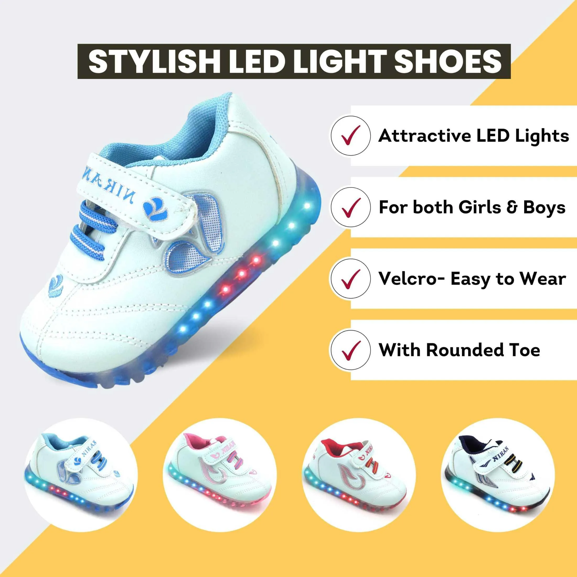 Urbanfeet LED Light White Sports Shoes