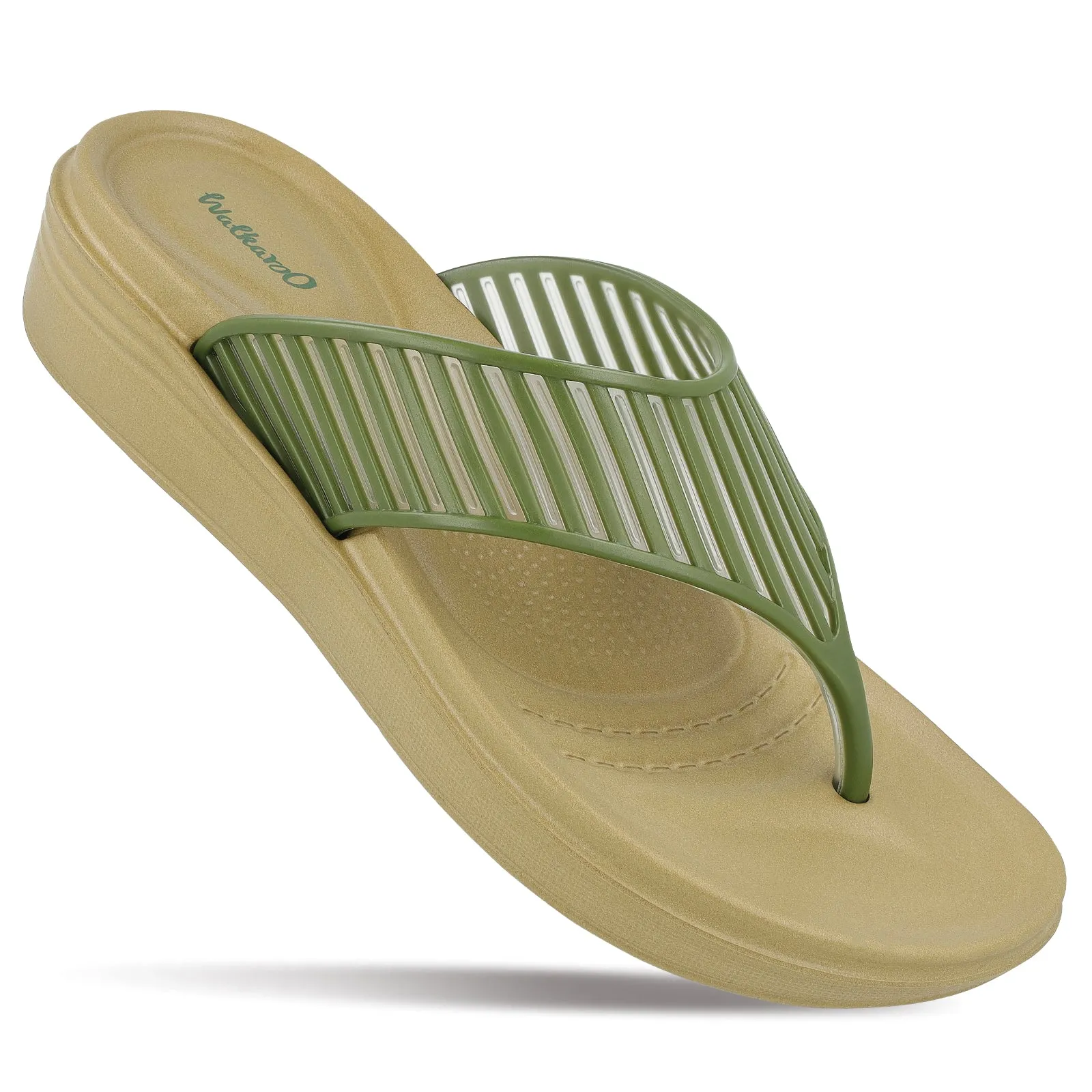 Walkaroo Womens Flip Flop  - WC4866 Khaki