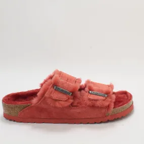 Womens Birkenstock Arizona Shearling Sienna Red Suede - UK Size 7